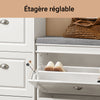 Prévente SoBuy Lot FSR82-L-W + FSR94-W – Ensemble Meubles à Chaussures Blanc, Banc avec Coussin + Meuble 3 Abattants 12 Paires, Rangement Entrée 2 Pièces