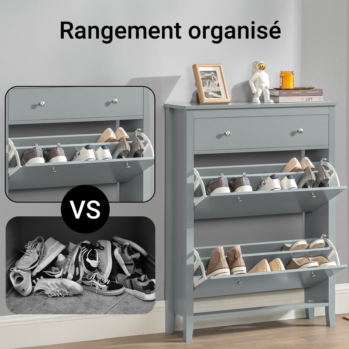 Support à Chaussures Réglables, 4 Pièces Rangement Chaussures Gain de Place, Support de Chaussures Ajustable, pour Armoire (Gris) | Leroy Merlin