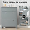 SoBuy FSR89-HG Meuble à Chaussures Gain de Place – Entrée Étroite – 80x25x108 cm Gris
