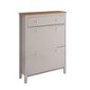 SoBuy FSR89-KA Armoire à Chaussures 2 Abattants et Tiroir, Grande Capacité 12 Paires pour Entrée Couloir – 80x25x108 cm, Marron Clair