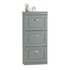 SoBuy FSR94-HG Armoire à Chaussures 3 Abattants, Rangement 12 Paires, Certifié FSC®, Slim 24cm – 53x24x117 cm, Gris