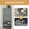 SoBuy FSR94-HG Armoire à Chaussures 3 Abattants, Rangement 12 Paires, Certifié FSC®, Slim 24cm – 53x24x117 cm, Gris