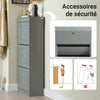 SoBuy FSR94-HG Armoire à Chaussures 3 Abattants, Rangement 12 Paires, Certifié FSC®, Slim 24cm – 53x24x117 cm, Gris