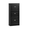 SoBuy FSR94-SCH Armoire à Chaussures 3 Abattants, Rangement 12 Paires pour Entrée Couloir – 53x24x117 cm, Noir