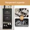 SoBuy FSR94-SCH Armoire à Chaussures 3 Abattants, Rangement 12 Paires pour Entrée Couloir – 53x24x117 cm, Noir