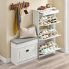 SoBuy FSR94-WG Meuble à Chaussures Gain de Place – Entrée Étroite – 53x24x118 cm Effet Bois Blanc