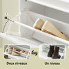 Prévente SoBuy Lot FSR82-L-W + FSR94-W – Ensemble Meubles à Chaussures Blanc, Banc avec Coussin + Meuble 3 Abattants 12 Paires, Rangement Entrée 2 Pièces