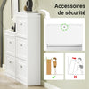 Prévente SoBuy Lot FSR82-L-W + FSR94-W – Ensemble Meubles à Chaussures Blanc, Banc avec Coussin + Meuble 3 Abattants 12 Paires, Rangement Entrée 2 Pièces