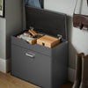 SoBuy FSR95-HG Banc à Chaussures avec Coussin Rembourré et 1 Abattant Rabattable pour Entrée – 60x30x50 cm, Gris