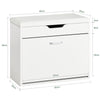SoBuy FSR95-W Banc à Chaussures avec Coussin Rembourré et 1 Abattant Rabattable pour Entrée – 60x30x50 cm, Blanc