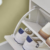 SoBuy FSR95-W Banc à Chaussures avec Coussin Rembourré et 1 Abattant Rabattable pour Entrée – 60x30x50 cm, Blanc
