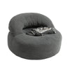SoBuy FST100-DG Fauteuil de Salon en Velours Côtelé avec Repose-Pieds – Dossier Inclinable, Relax – 110×125×65 cm, Gris Foncé