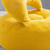 SoBuy FST100-Y Fauteuil Relax Scandinave en Velours Côtelé Jaune avec Pouf – Dossier Inclinable – 110×125×65 cm, Jaune