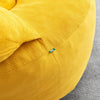 SoBuy FST100-Y Fauteuil Relax Scandinave en Velours Côtelé Jaune avec Pouf – Dossier Inclinable – 110×125×65 cm, Jaune