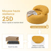 SoBuy FST100-Y Fauteuil Relax Scandinave en Velours Côtelé Jaune avec Pouf – Dossier Inclinable – 110×125×65 cm, Jaune