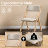 SoBuy FST40-HGx2 Lot de 2 Chaises Pliantes Rembourrées en Bois – Housse Amovible Lavable – Naturel