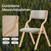 SoBuy FST40-HGx2 Lot de 2 Chaises Pliantes Rembourrées en Bois – Housse Amovible Lavable – Naturel
