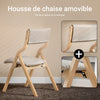 SoBuy FST40-HG Chaise Pliante Confortable en Bois – Housse Amovible Lavable – Naturel