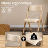SoBuy FST40-Wx2 Chaises Pliantes Tapissées Lot de 2, Chaise de Réunion en Bois avec Assise Rembourrée, Chaise Bureau Chaise Pliable Portable pour Cuisine, Bureau, Salon, Économie d'Espace Blanc