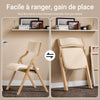 SoBuy FST40-Wx2 Chaises Pliantes Tapissées Lot de 2, Chaise de Réunion en Bois avec Assise Rembourrée, Chaise Bureau Chaise Pliable Portable pour Cuisine, Bureau, Salon, Économie d'Espace Blanc