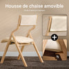 SoBuy FST40-W Chaise Pliante Confortable en Bois – Assise et Dossier Rembourrés – Blanc