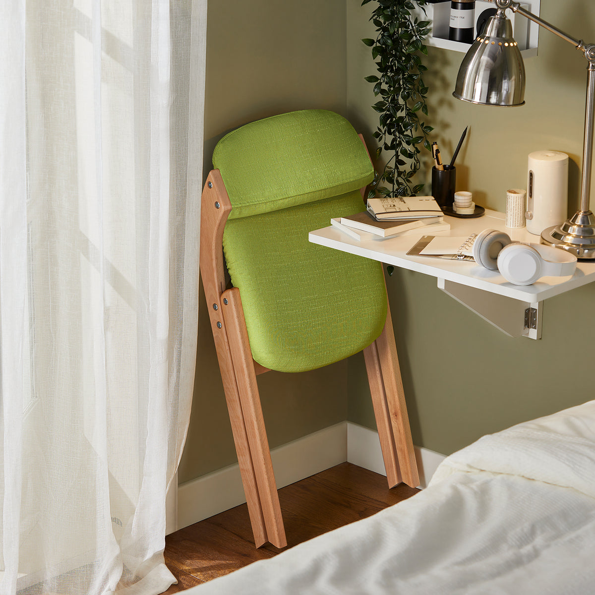 SoBuy FST92-GR Chaise Pliante Rembourrée en Bois – Vert
