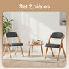 Prévente SoBuy FST92-SGx2 Lot de 2 Chaises Pliantes Rembourrées en Bois – Gris Foncé
