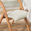 SoBuy FST92-W Chaise Pliante Bois Massif avec Housse Amovible – Crème