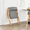 SoBuy FST98-HGx2 Chaise Salle à Manger Pliante en Bois avec Coussin – Chaises de Cuisine et Chaise de Salon Pliable Confortable, Chaises Bois pour Bureau ou Jardin, Gain de Place, Gris