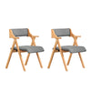 SoBuy FST98-HGx2 Chaise Salle à Manger Pliante en Bois avec Coussin – Chaises de Cuisine et Chaise de Salon Pliable Confortable, Chaises Bois pour Bureau ou Jardin, Gain de Place, Gris