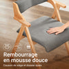 SoBuy FST98-HGx2 Chaise Salle à Manger Pliante en Bois avec Coussin – Chaises de Cuisine et Chaise de Salon Pliable Confortable, Chaises Bois pour Bureau ou Jardin, Gain de Place, Gris