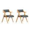 SoBuy FST98-SGx2 Chaise Salle à Manger Pliante en Bois avec Coussin Chaise Pliante Intérieur Confortable pour Cuisine, Salon, Bureau ou Jardin Chaise Pliable Gain de Place, Bois Massif, Gris Foncé