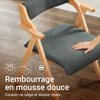 SoBuy FST98-SG Chaise Salle à Manger Pliante en Bois avec Coussin – Chaises de Cuisine et Chaise de Salon Pliable Confortable, Chaises Bois pour Bureau ou Jardin, Gain de Place, Gris foncé