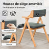 SoBuy FST98-SG Chaise Salle à Manger Pliante en Bois avec Coussin – Chaises de Cuisine et Chaise de Salon Pliable Confortable, Chaises Bois pour Bureau ou Jardin, Gain de Place, Gris foncé