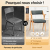 SoBuy FST98-SG Chaise Salle à Manger Pliante en Bois avec Coussin – Chaises de Cuisine et Chaise de Salon Pliable Confortable, Chaises Bois pour Bureau ou Jardin, Gain de Place, Gris foncé
