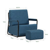 SoBuy FST99-B Fauteuil de Salon en Velours avec Repose-Pieds – Design Industriel Confortable – 59,5×67×78 cm, Bleu Nuit