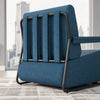 SoBuy FST99-B Fauteuil de Salon en Velours avec Repose-Pieds – Design Industriel Confortable – 59,5×67×78 cm, Bleu Nuit