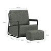 SoBuy FST99-DG Fauteuil Relax en Velours Gris avec Repose-Pieds Indépendant – Salon, Chambre, Bureau – 74×67×78 cm, Gris Foncé