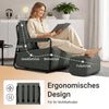 SoBuy FST99-DG Fauteuil Relax en Velours Gris avec Repose-Pieds Indépendant – Salon, Chambre, Bureau – 74×67×78 cm, Gris Foncé