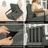 SoBuy FST99-DG Fauteuil Relax en Velours Gris avec Repose-Pieds Indépendant – Salon, Chambre, Bureau – 74×67×78 cm, Gris Foncé