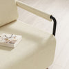 SoBuy FST99-MI Fauteuil Velours Confortable Design Industriel – Structure Métallique – 59×74×78 cm, Blanc Crème