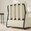 SoBuy FST99-MI Fauteuil Velours Confortable Design Industriel – Structure Métallique – 59×74×78 cm, Blanc Crème