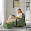 SoBuy FST99-SY Fauteuil Relax en Velours Côtelé avec Repose-Pieds – Design Pliable – 59×74×78 cm, Vert Foncé