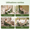 SoBuy FST99-SY Fauteuil Relax en Velours Côtelé avec Repose-Pieds – Design Pliable – 59×74×78 cm, Vert Foncé