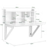 SoBuy FWT07-II-W Bureau Table Murale Rabattable avec Armoire Murale intégrée, Table Cuisine Pliable, Table de Repas