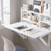 SoBuy FWT07-II-W Bureau Table Murale Rabattable avec Armoire Murale intégrée, Table Cuisine Pliable, Table de Repas