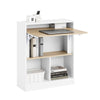 Prévente SoBuy FWT104-WN Bureau Gaming Compact avec Plateau Rabattable et Rangement Intégré, 81kg, pour Chambre, Home Office ou Studio – 70x57x85 cm, Blanc et Naturel