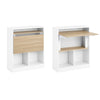 Prévente SoBuy FWT104-WN Bureau Gaming Compact avec Plateau Rabattable et Rangement Intégré, 81kg, pour Chambre, Home Office ou Studio – 70x57x85 cm, Blanc et Naturel