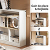Prévente SoBuy FWT104-WN Bureau Gaming Compact avec Plateau Rabattable et Rangement Intégré, 81kg, pour Chambre, Home Office ou Studio – 70x57x85 cm, Blanc et Naturel