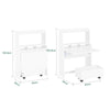 SoBuy FWT105-II-W Bureau Rabattable Ultra-fin 25 cm avec Étagères et Boîte Coulissante à Roulettes – Blanc, 64×25×100,6 cm